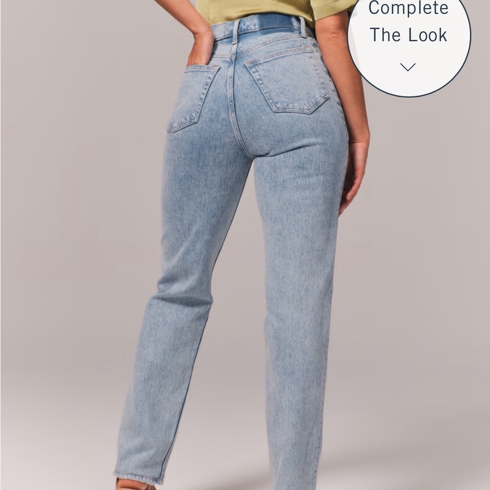 Abercrombie Curve Love Ultra High Rise 90s Straight Jean, Crisscross Waist